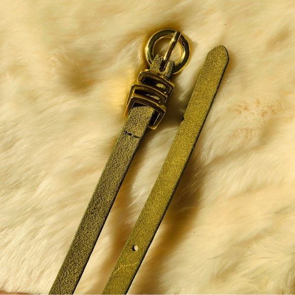 Free People Inversed Genuine Leather Skinny-Skinny Long Green Suede Belts - Picture 4 of 16